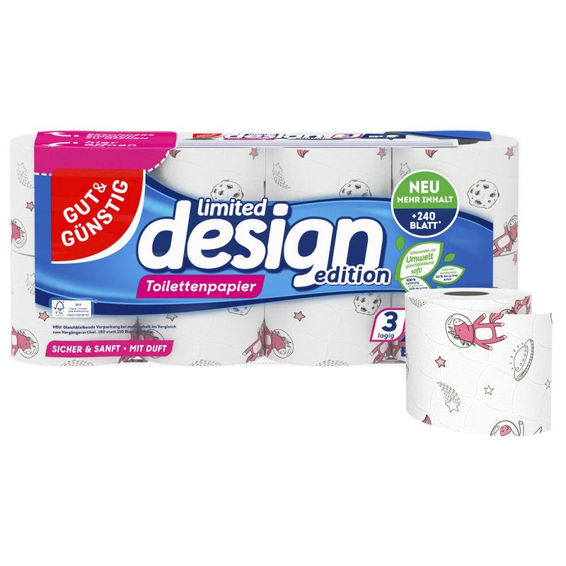 Papier toilette GUT&GÜNSTIG 3 couches 1 pack = 8 rouleaux