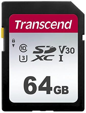 Carte mémoire Transcend TS64GSDC300S 64 Go SDXC, Class 3 (U3), noire