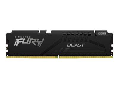 Kingston FURY™ Beast Mémoire DDR5 64 Go 6000 MT/s CL40 DIMM (Kit 4x16 Go) Noir XMP 3000 MHz / PC5-48000 - 1,35 V - non tamponné - ECC intégré