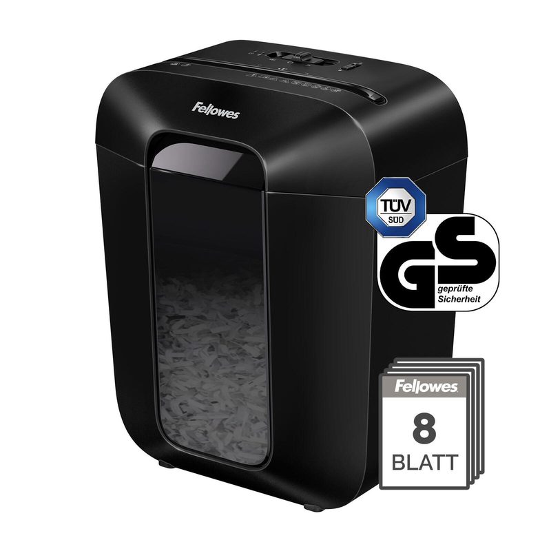 Fellowes Powershred LX45 - Destructeur de documents à coupe croisée jusqu'à 8 feuilles - noir
