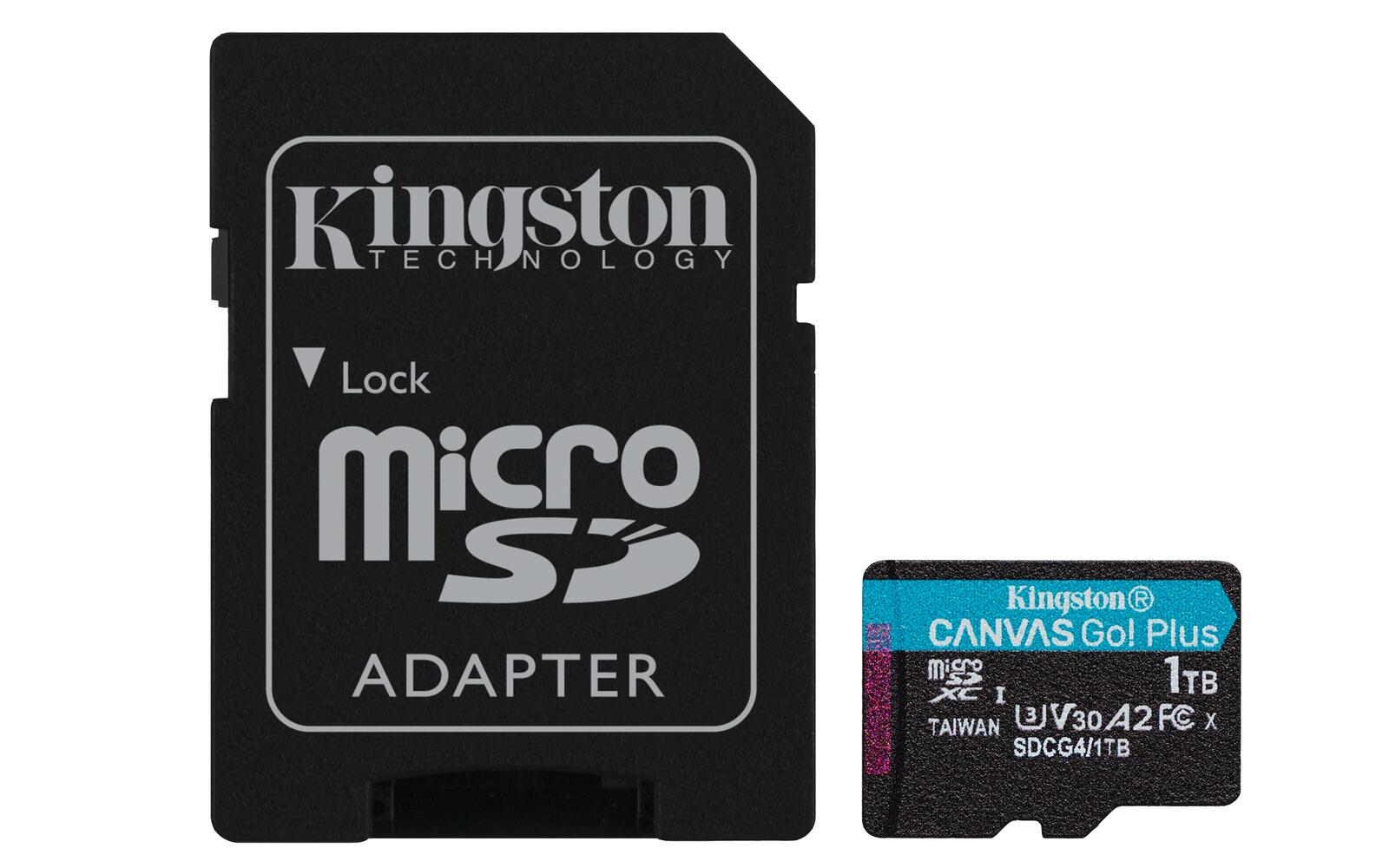 Kingston Canvas Go! Plus Carte mémoire Flash - 1 To avec adaptateur microSD inclus