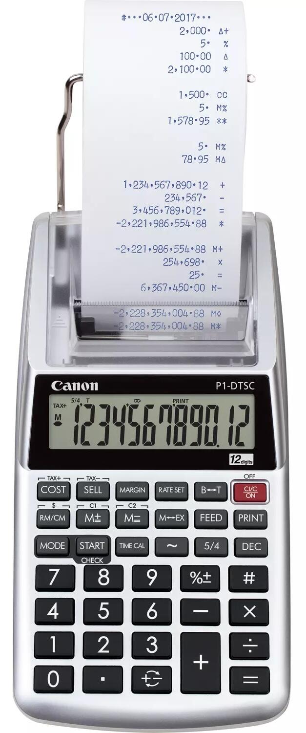 Calculatrice imprimante Canon P1-DTSC II 12 chiffres - encre bleue