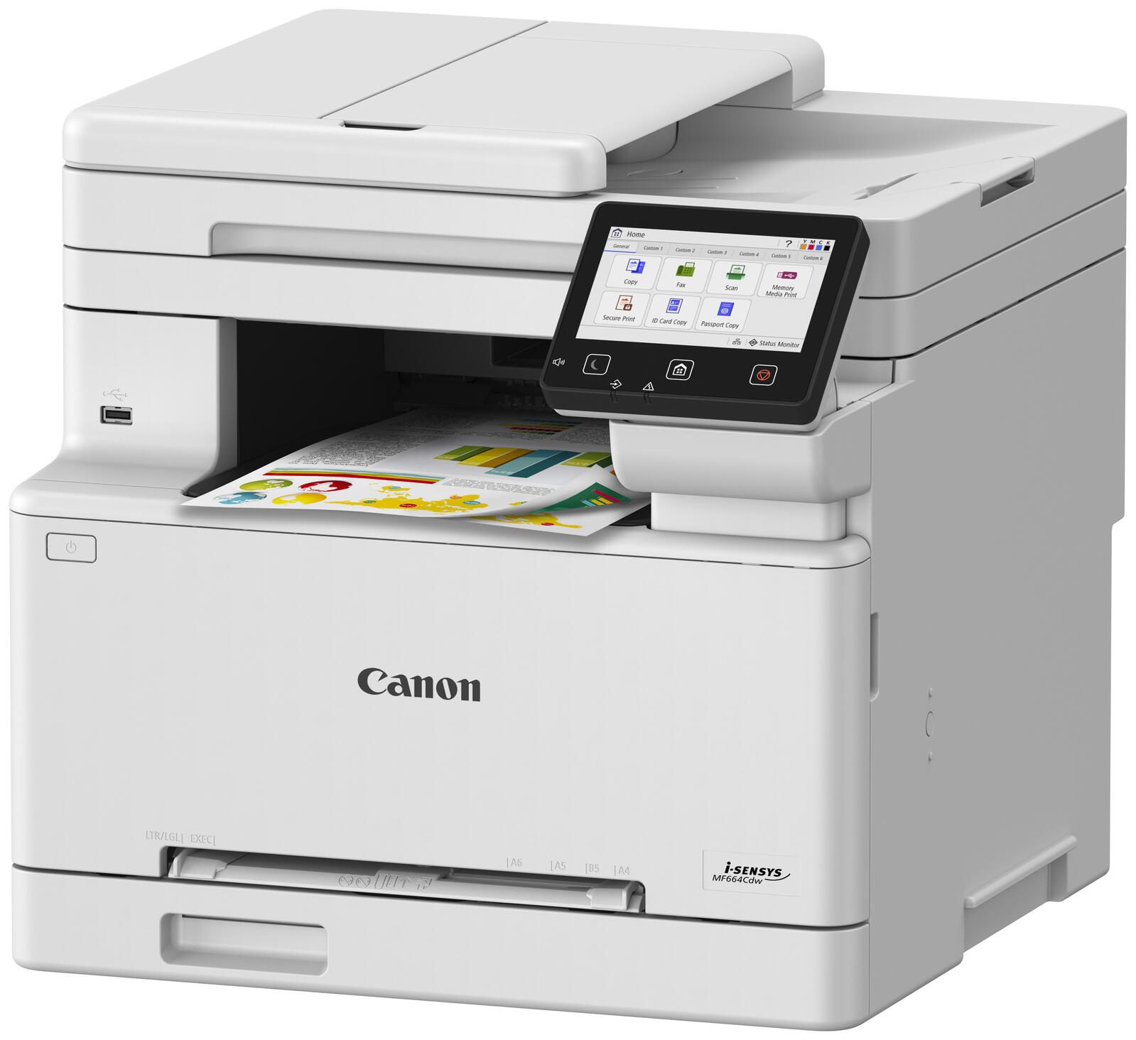 Imprimante multifonction laser couleur Canon i-SENSYS MF664Cdw A4, 3 en 1, imprimante, copieur, scanner, USB, Wi-Fi, recto-verso automatique