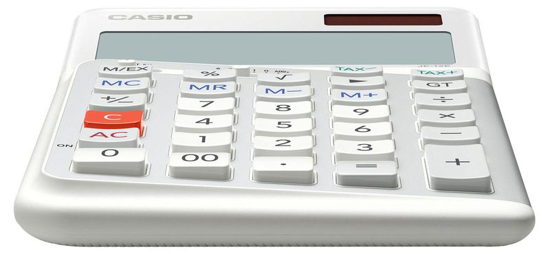 Calculatrice de bureau CASIO JE-12E-WE blanc