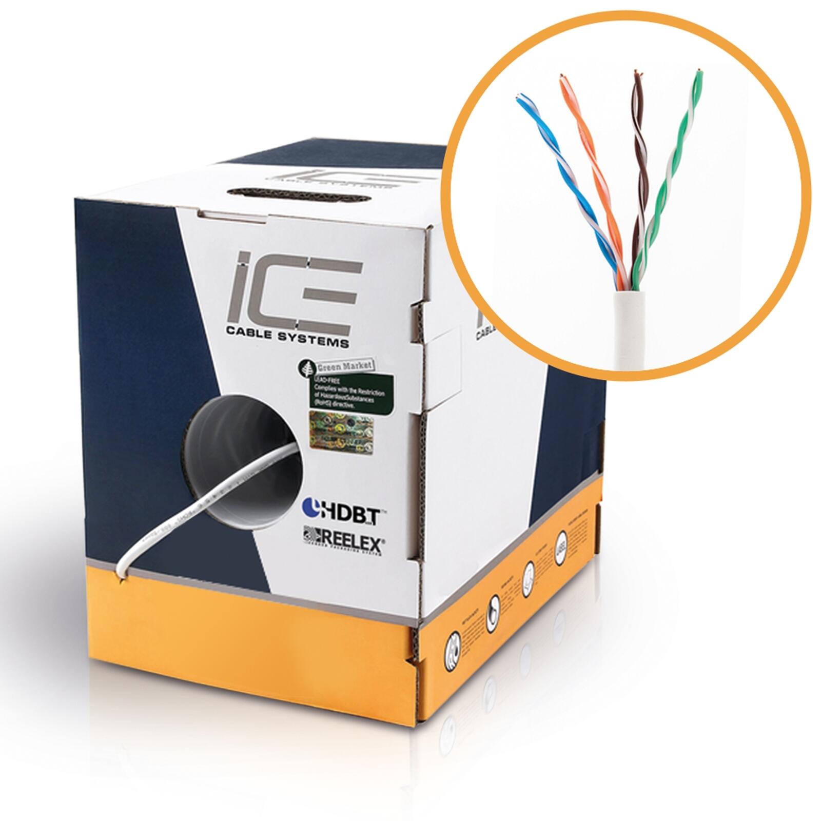 Câble ICE - Cat.5e, 350MHz, FTP, 24AWG, SBC, boîte de 305m, couleur : bleu