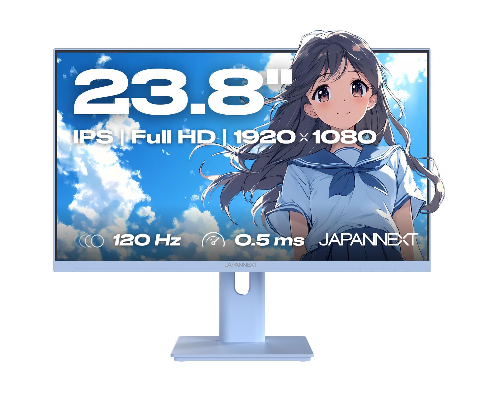 JapanNext Écran gaming FHD 60,45 cm (23,8") 1920x1080 pixels, écran IPS, 0,5 ms, 120 Hz, AMD FreeSync, HDMI, VGA
