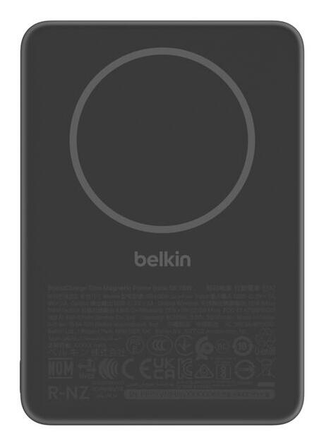 Belkin BoostCharge Slim, Powerbank magnétique 5 000 mAh, 7,5 W, avec Mag'cessory, noir