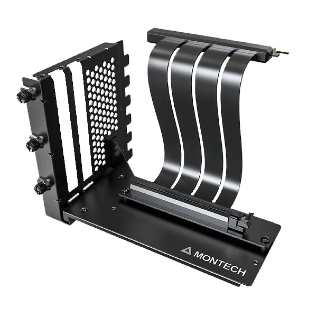 Kit de montage GPU vertical Montech, noir - Support de carte graphique et câble Riser PCIe 4.0, 20 cm