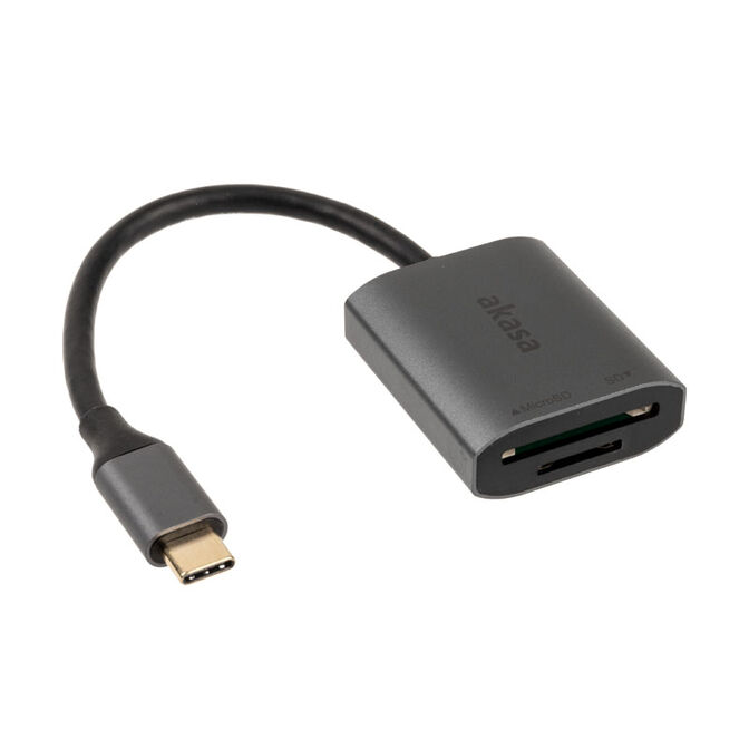 Akasa Lecteur de cartes double USB 3.2 Gen1 Type-C - argent