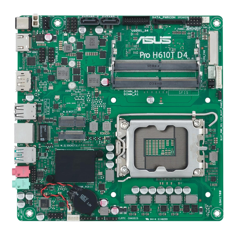 Carte mère ASUS PRO H610T D4-CSM, chipset Intel H610, socket 1700, DDR4