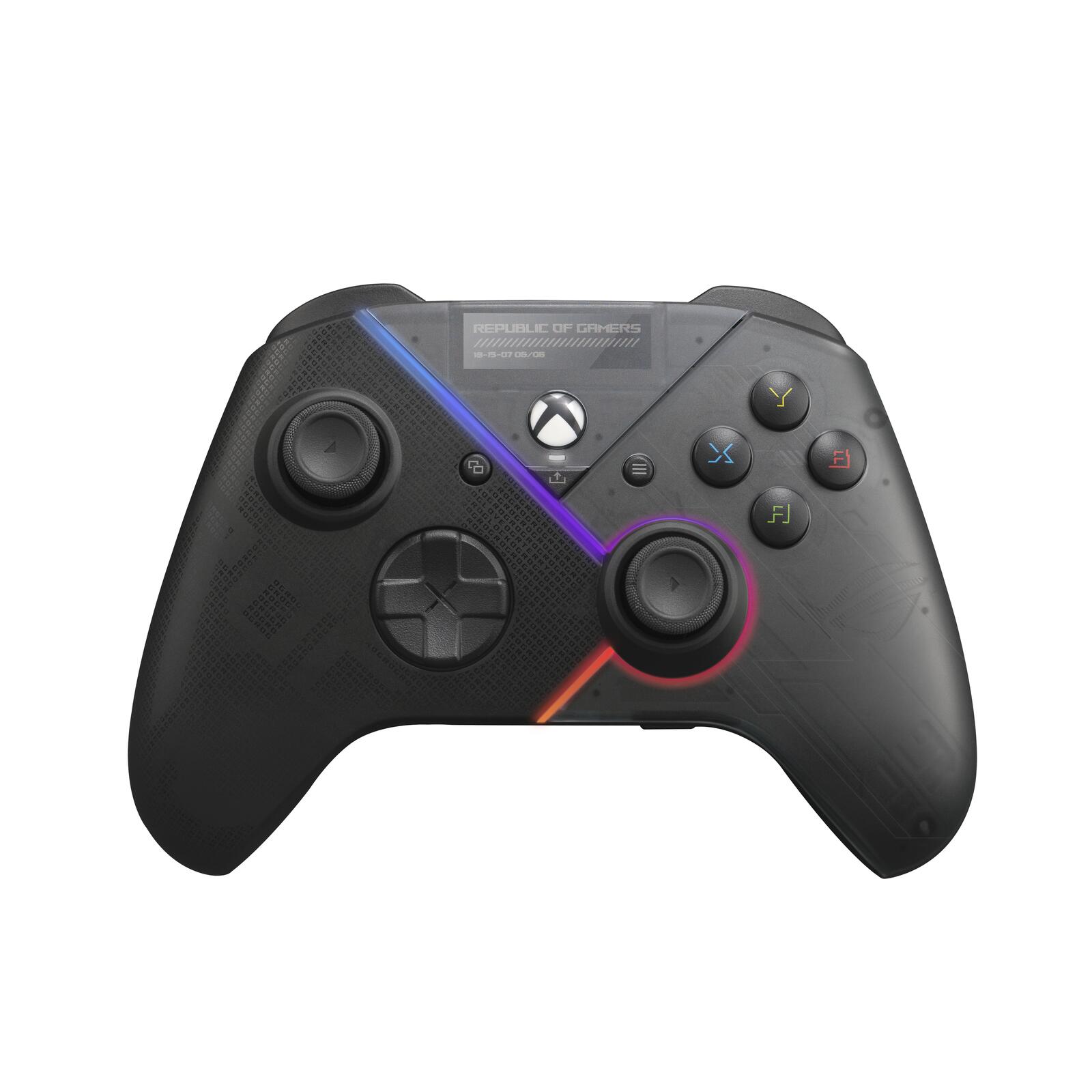 Manette ASUS ROG Raikiri pour PC - gâchettes et joysticks réglables, boutons arrière, éclairage RGB Aura
