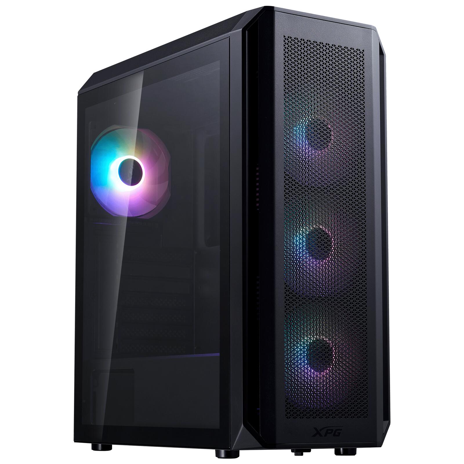 Boîtier PC ADATA XPG Valor Air Plus Midi-Tower Noir USB-A x2, Audio HD x1, Reset x1, Power x1, Ventilateur ARGB (3x avant, 1x arrière)