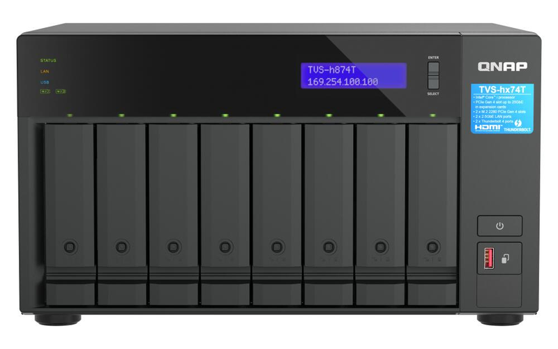 NAS QNAP TVS-h874T-i9-64G - Boîtier vide 8 baies