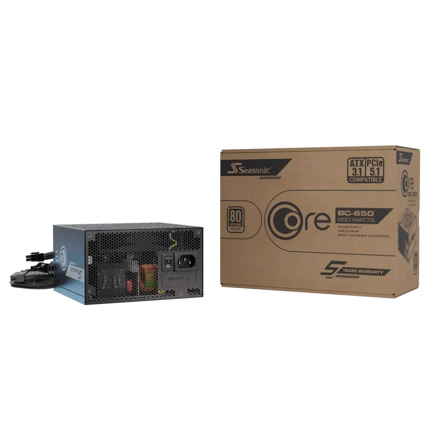 Alimentation Seasonic Core BC 650 ATX 3.1 650W 80+ Bronze noir