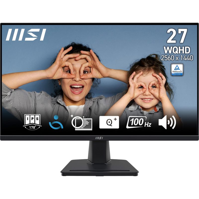 Moniteur MSI PRO MP275QDE 69 cm (27") WQHD, IPS, Adaptive-Sync, HDR Ready, VESA, haut-parleurs