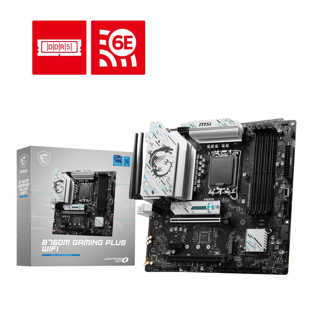 Carte mère MSI B760M GAMING PLUS WIFI, MATX, Intel B760