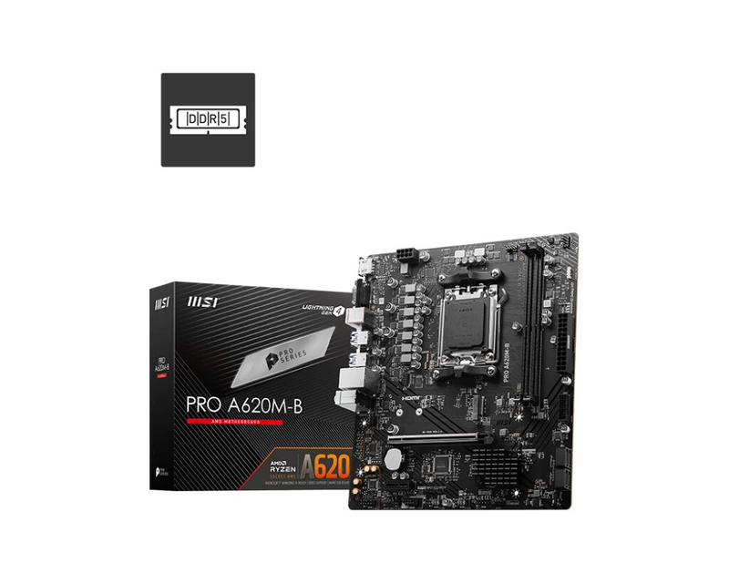 Carte mère MSI PRO A620M-B, MATX, AMD A620M