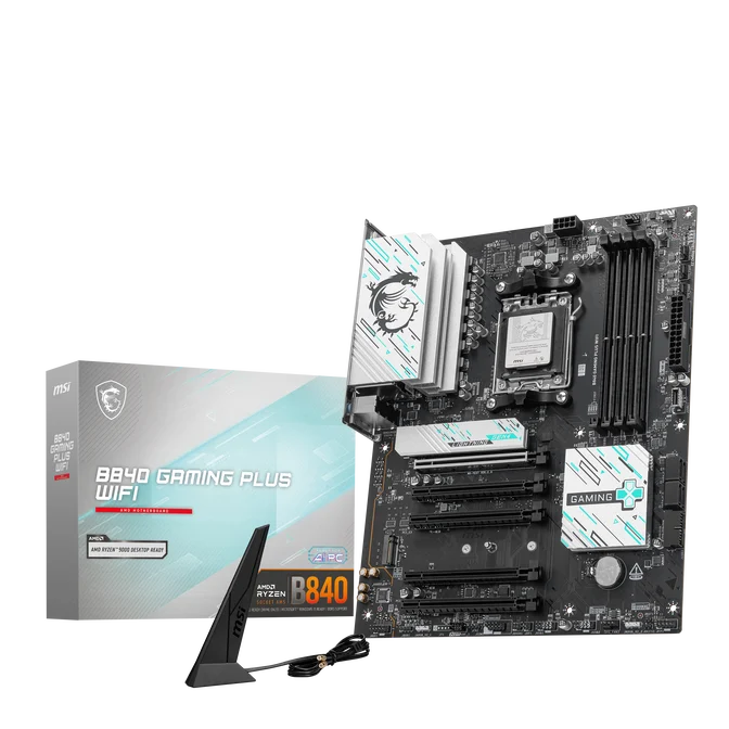 Carte mère MSI B840 Gaming Plus WiFi, socket AM5, chipset AMD B840, ATX, DDR5