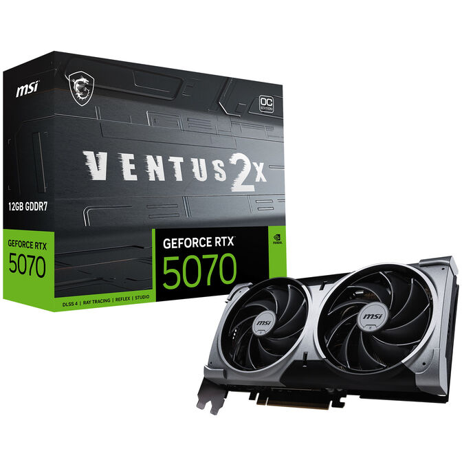 MSI NVIDIA GeForce RTX 5070 VENTUS 2X OC 12GB GDDR7 noir V532-003R