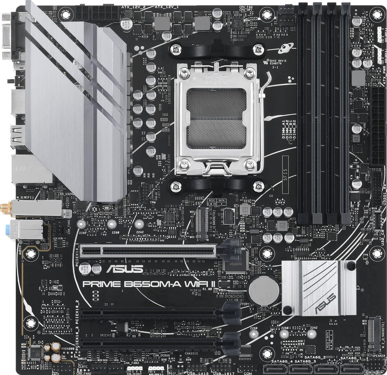 Carte mère ASUS Prime B650M-A WIFI II, socket AM5, AMD B650, Micro-ATX, DDR5