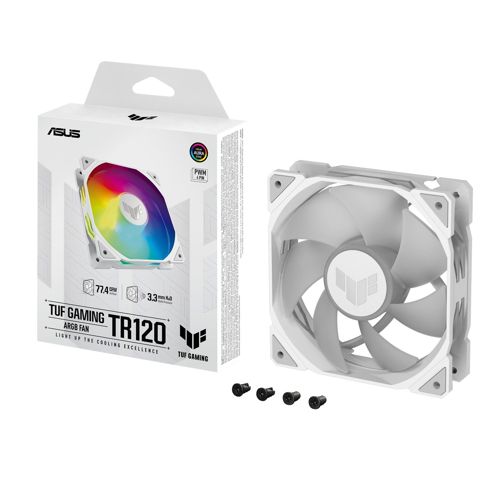 Ventilateur de boîtier ASUS TUF Gaming TR120 ARGB à lames blanches standard