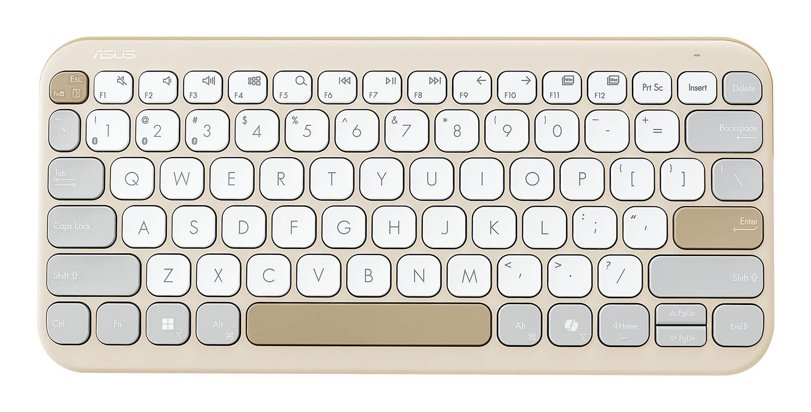 Clavier ASUS Marshmallow KW100 Oat Milk - Sans fil, disposition QWERTZ, 84 touches