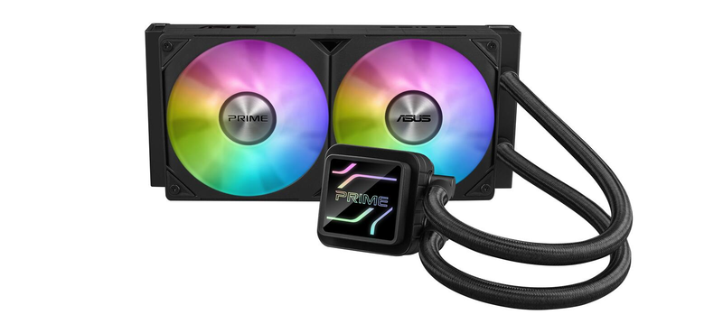 Refroidissement liquide ASUS PRIME LC 240 ARGB tout-en-un pour CPU - Noir avec éclairage Aura RGB, deux ventilateurs ARGB 120 mm