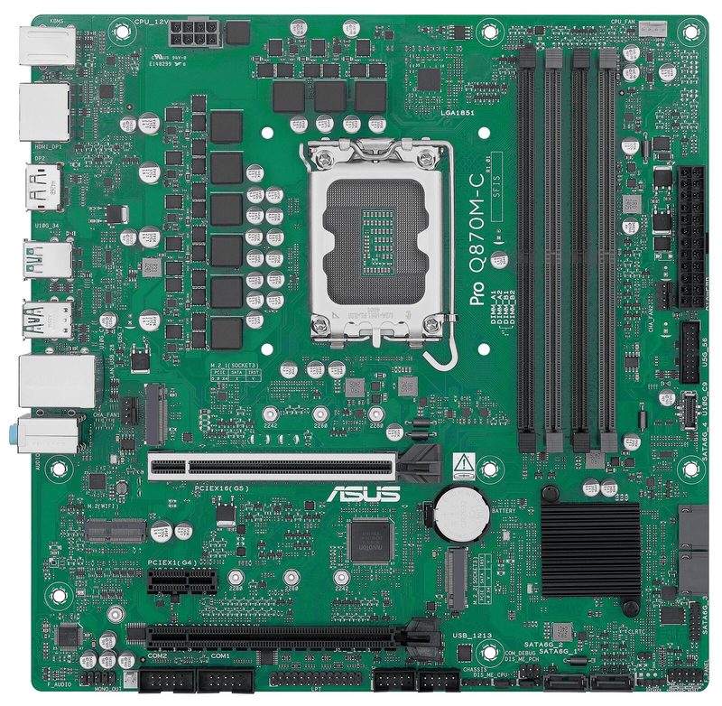 Carte mère ASUS PRO Q870M-C-CSM Intel LGA 1851, micro-ATX, série Core Ultra 2, mémoire DDR5, PCIe 5.0
