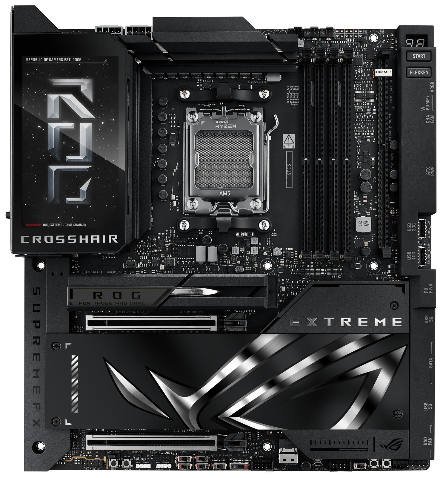 ASUS ROG CROSSHAIR X870E EXTREME Carte mère AMD AM5, E-ATX, Ryzen 9000, DDR5, PCIe 5.0, WiFi 7
