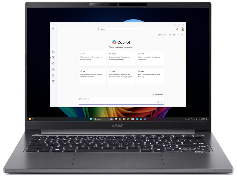 Ordinateur portable Acer TravelMate X4 TMX414-51-TCO-51NL, Intel® Core™ Ultra 5 226V de nouvelle génération, écran 35,56 cm (14''), 16 Go RAM, 512 Go SSD, WUXGA, GPU Intel® Arc™ 130V, Windows 11 Pro