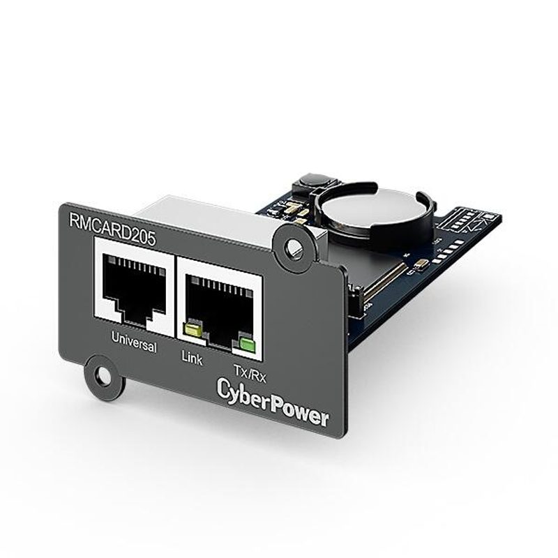 CyberPower RMCARD205 Carte réseau 100MB IPv4/v6, compatible avec capteur externe (en option), pour emplacement Smart-Slot
