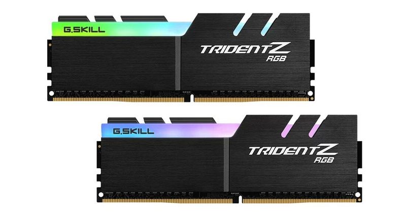 G.Skill Trident Z RGB Intel 16 Go (2x 8 Go) Kit DDR4 3600 MHz noir 2x 8 Go CL16 (16-19-19-39) mémoire vive non bufferisée pour PC de bureau F4-3600C16D-16GTZRC