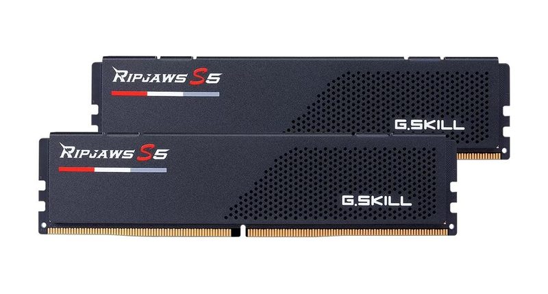Barrette mémoire G.Skill Ripjaws S5 Intel 32 Go (2 x 16 Go) DDR5 5600 MHz noir 2 x 16 Go CL40 (40-40-40-89) non buffered pour PC de bureau F5-5600J4040C16GX2-RS5K