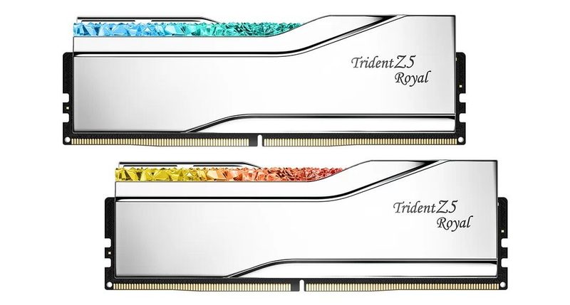 Barrette mémoire G.Skill Trident Z5 Royal Intel 32 Go (2 x 16 Go) DDR5 6800 MHz UDIMM argent