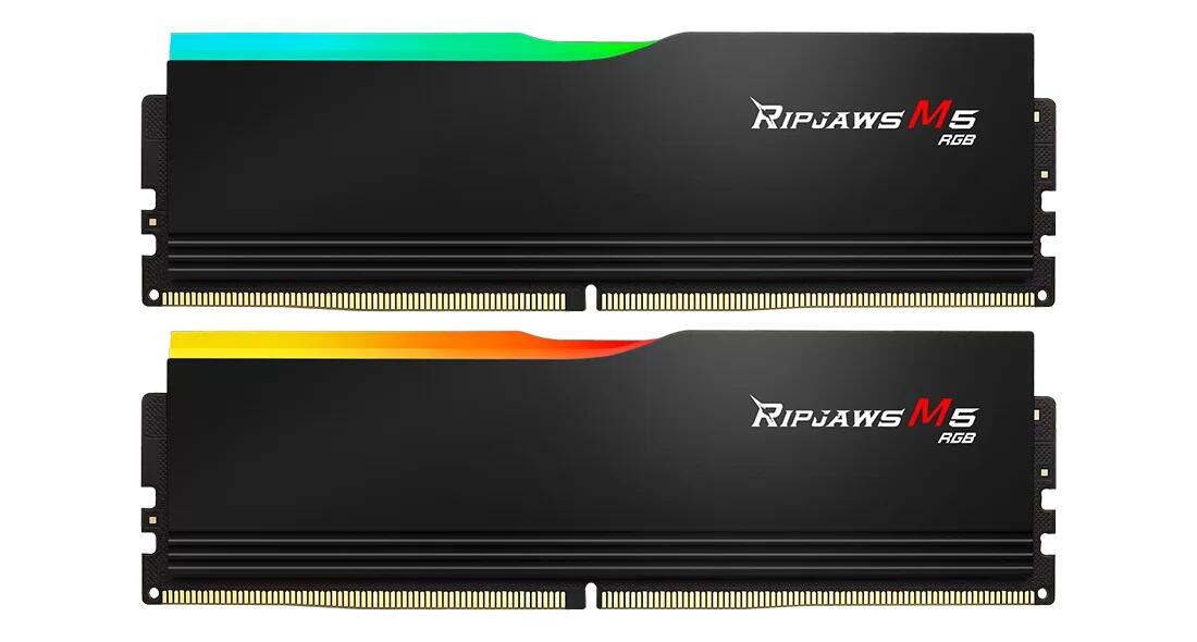 Kit RAM G.Skill Ripjaws M5 RGB Intel 32 Go (2x 16 Go) DDR5 6000 MHz UDIMM noir