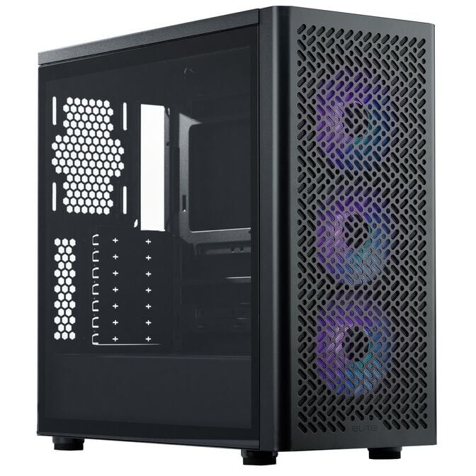 Boîtier Cooler Master Elite 502 - Midi-Tower, ATX, ARGB, verre trempé - noir