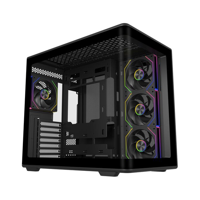 Boîtier PC Cooler Master Elite 600, Midi-Tower, ATX, verre trempé - incluant 4 ventilateurs, noir
