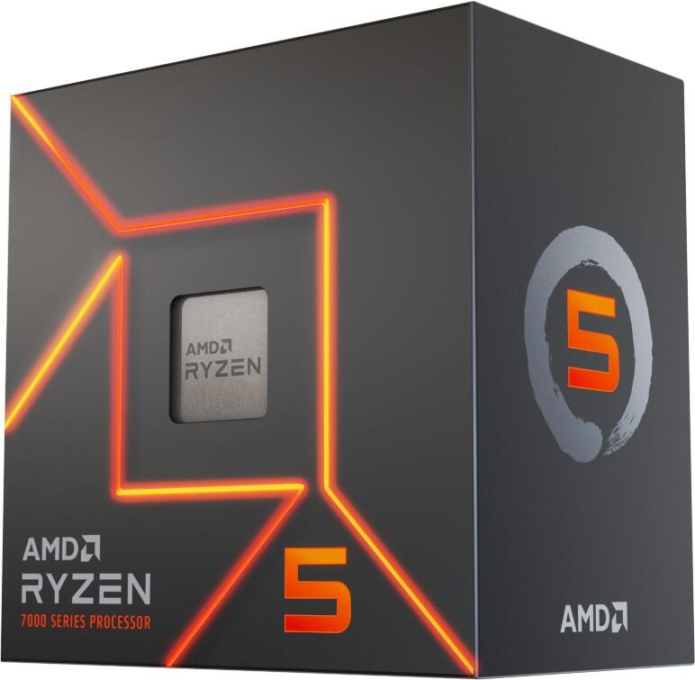 Processeur AMD Ryzen 5 7600, 3,8 GHz AM5, 6 cœurs, 12 threads, boîtier