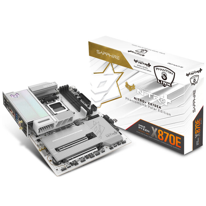 Carte mère Sapphire Nitro+ X870EA PhantomLink Polar Edition, AMD X870E, socket AM5, DDR5