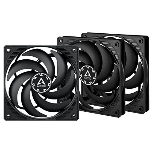 ARCTIC P12 Slim PWM PST Noir (lot de 3) - Ventilateur de boîtier 120 mm, ACFAN00275A