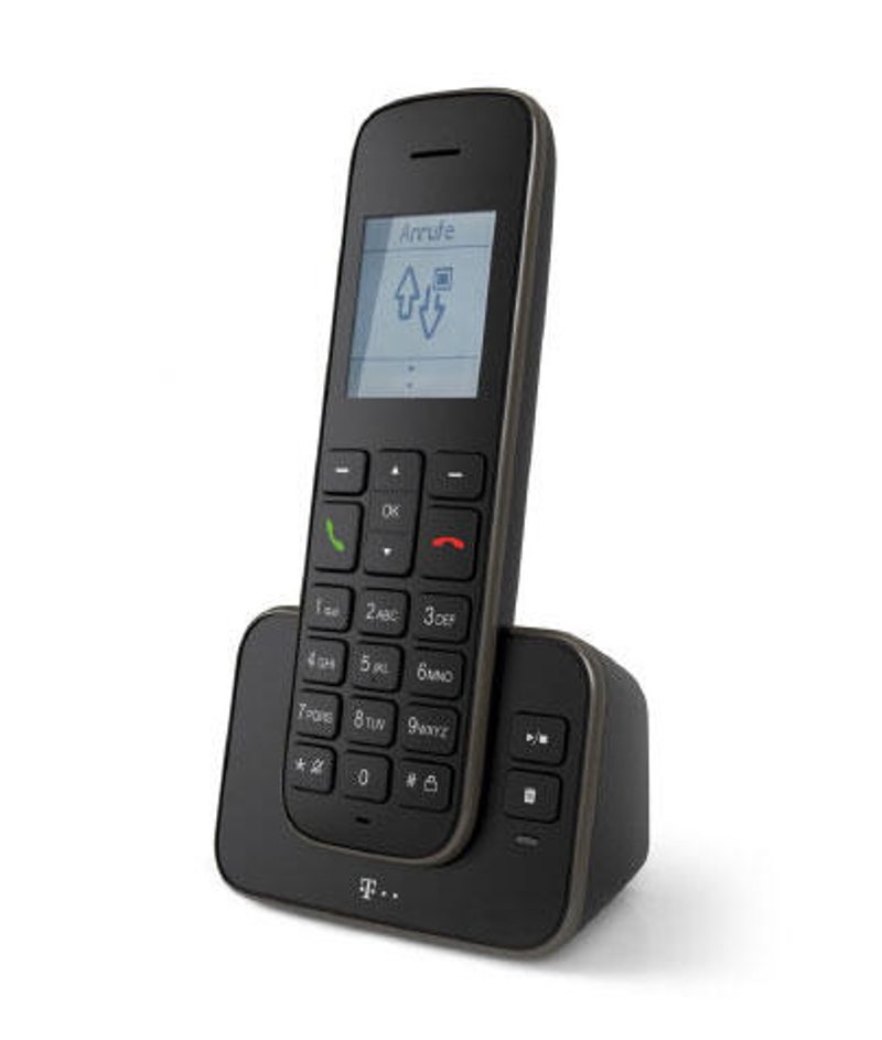 Telekom Sinus A207 téléphone sans fil noir avec répondeur, analogique