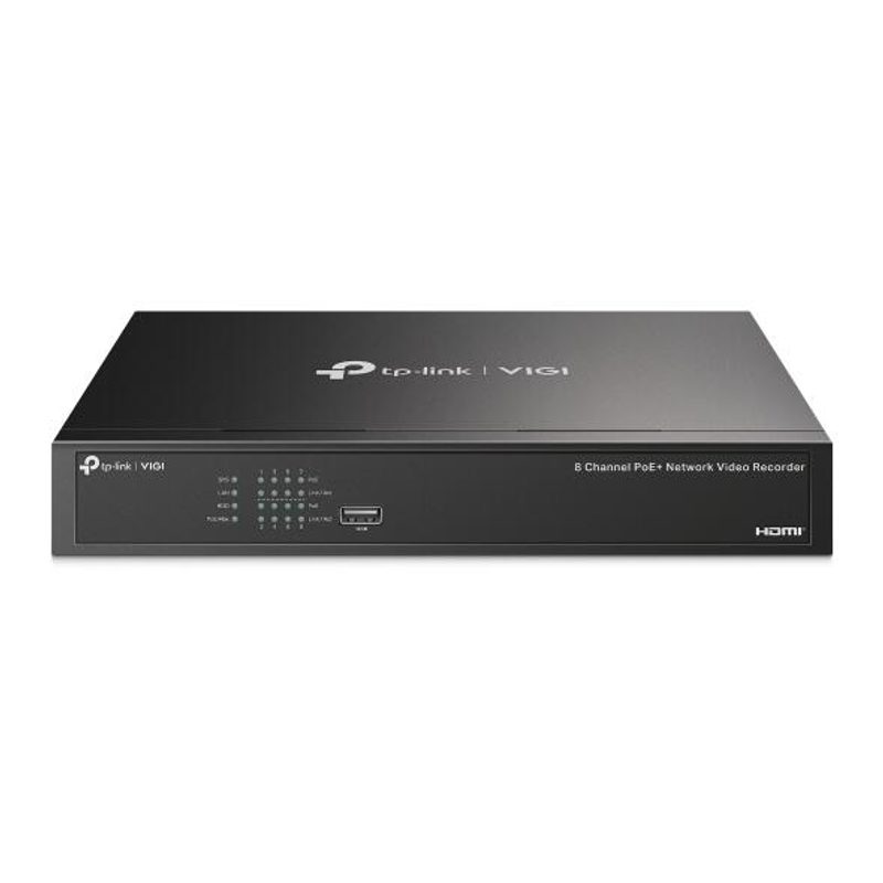 TP-Link VIGI NVR1008H-8MP Enregistreur vidéo réseau 8 canaux, 1 emplacement jusqu'à 10 To de disque dur SATA interne, compatible rack