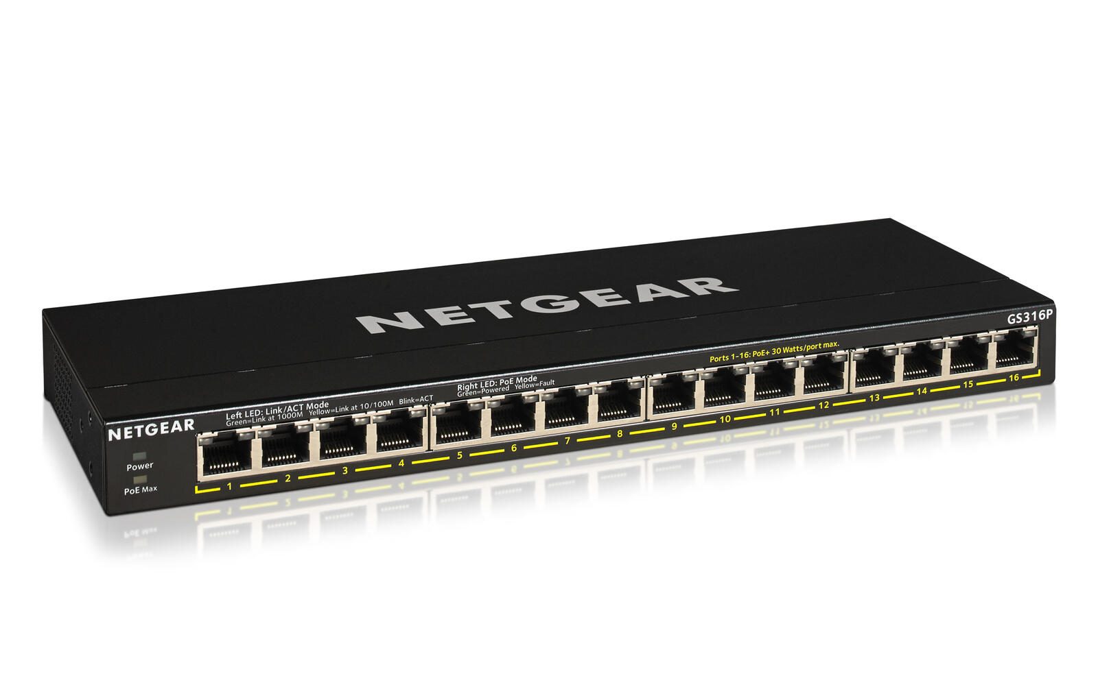 Netgear GS316P-100EUS Switch non géré PoE+ Essentials 16 ports (115 W)