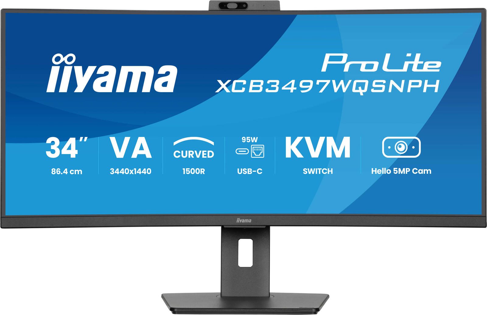 Écran professionnel incurvé iiyama ProLite XCB3497WQSNPH-B1 86,4 cm (34") (3440 x 1440 pixels), écran VA, 0,4 ms, 120 Hz
