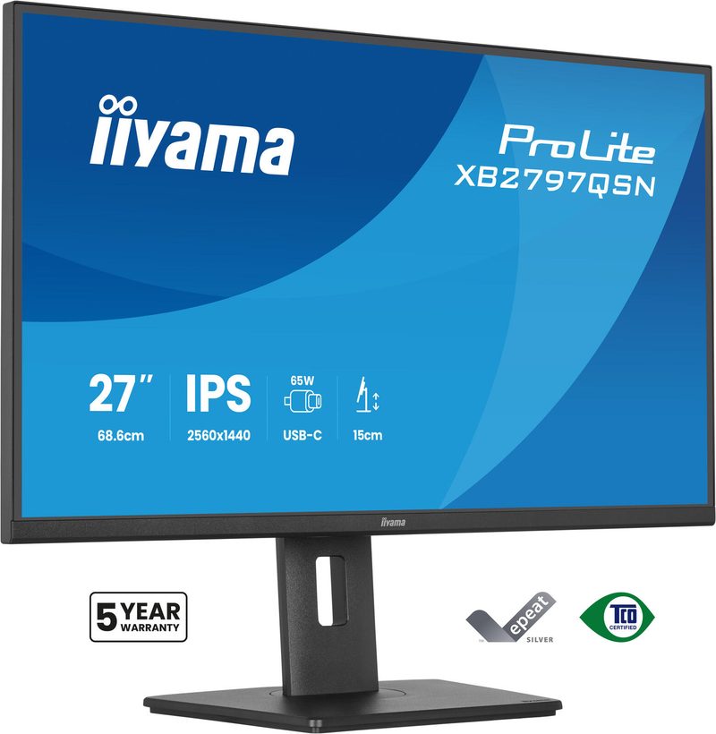 Écran iiyama ProLite XB2797QSN-B1 68,6 cm (27") Quad HD (2560 x 1440 pixels), dalle IPS, 75 Hz, 350 cd/m², 1 ms (MPRT)