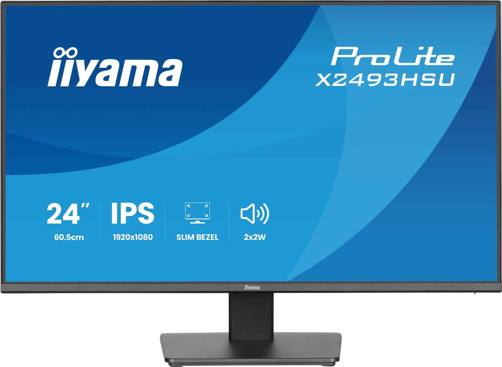 Écran iiYama ProLite X2493HSU-B1 24" (60,5 cm) noir mat Full HD, IPS, 1 ms, 120 Hz, HDMI, DisplayPort, hub USB, haut-parleurs