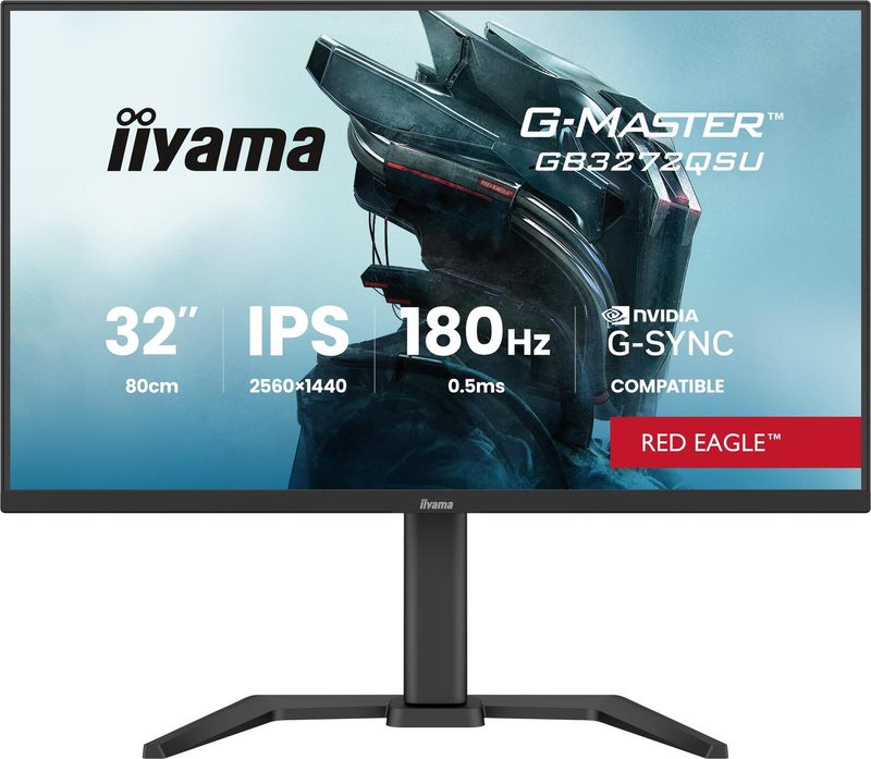 Écran gaming iiyama G-Master GB3272QSU-B1 80 cm (32") QHD, IPS, DisplayPort, HDMI, USB-C, 0,5 ms, 180 Hz