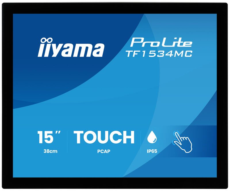 iiyama ProLite TF1534MC-B8X Écran tactile 38 cm (15") XGA, TN, 8ms, VGA, HDMI, DisplayPort
