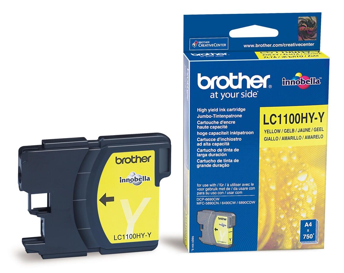 Cartouche d'encre Brother Original LC-1100HYY jaune 750 pages (LC1100HYY)