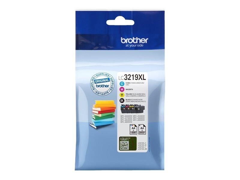 Cartouche d'encre Brother Original LC3219XLVAL - Multipack 4 couleurs 7 500 pages Noir, Jaune, Cyan, Magenta